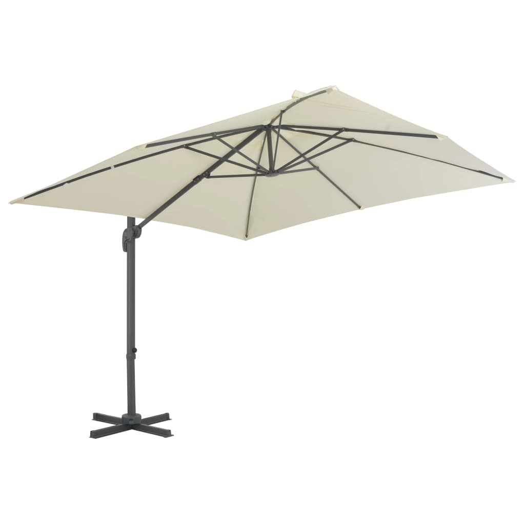 Vidaxl parasol met draagbare voet zandkleurig