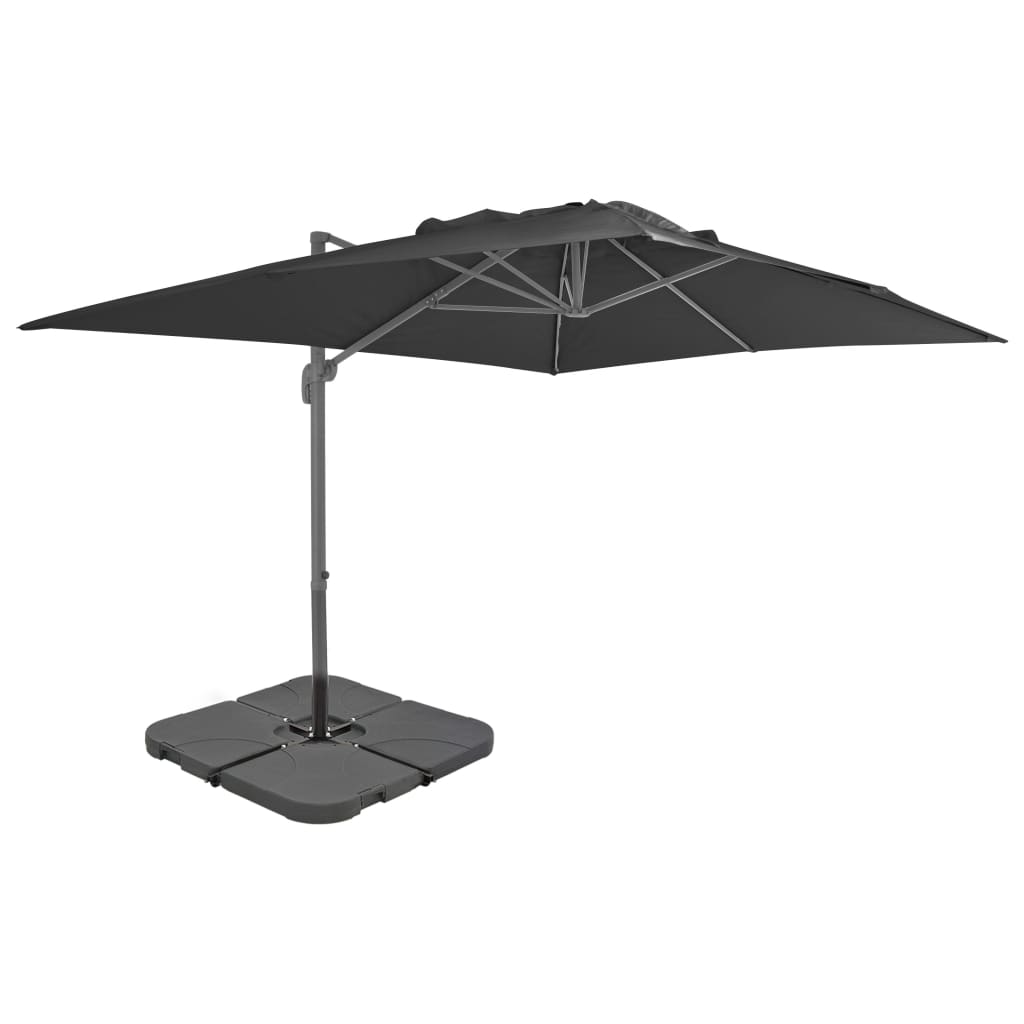 Vidaxl parasol met draagbare voet antracietkleurig