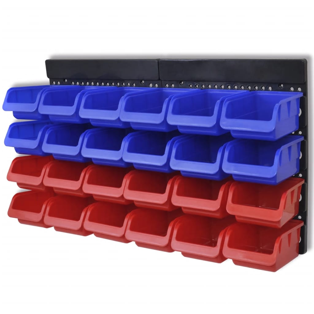 Vidaxl gereedschapsordereners wandgemonteerd blauw en rood 2 st