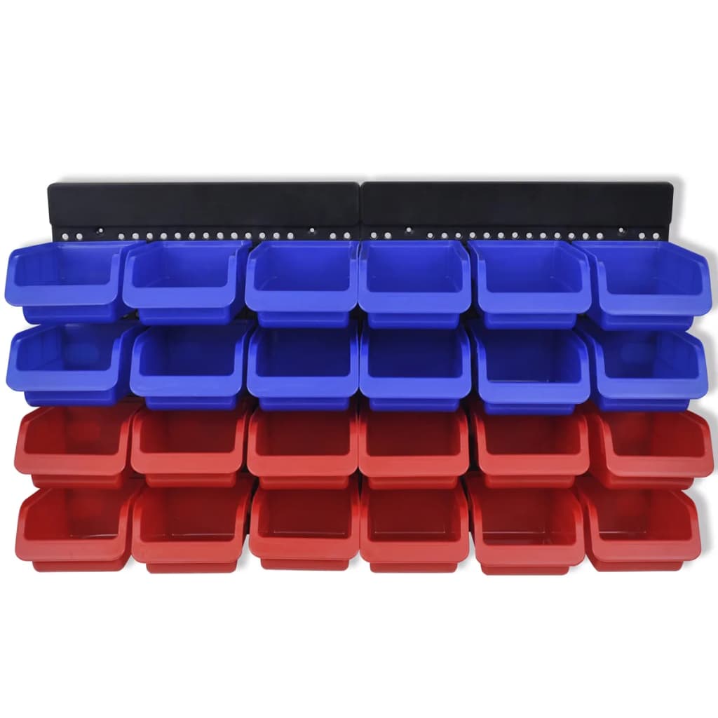 Vidaxl gereedschapsordereners wandgemonteerd blauw en rood 2 st