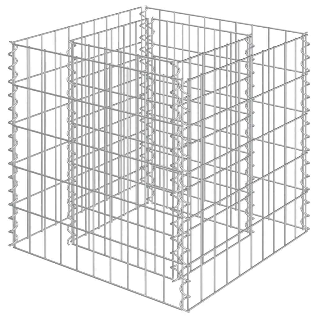 Vidaxl schanskorf plantenbak gebogen 50x50x50 cm gegalvaniseerd staal