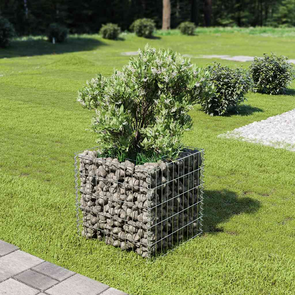 Vidaxl schanskorf plantenbak gebogen 50x50x50 cm gegalvaniseerd staal