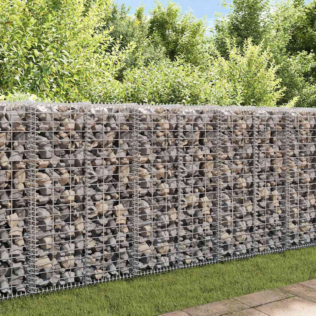 Vidaxl schanskorfmuur met deksels 20x20x100 cm gegalvaniseerd staal