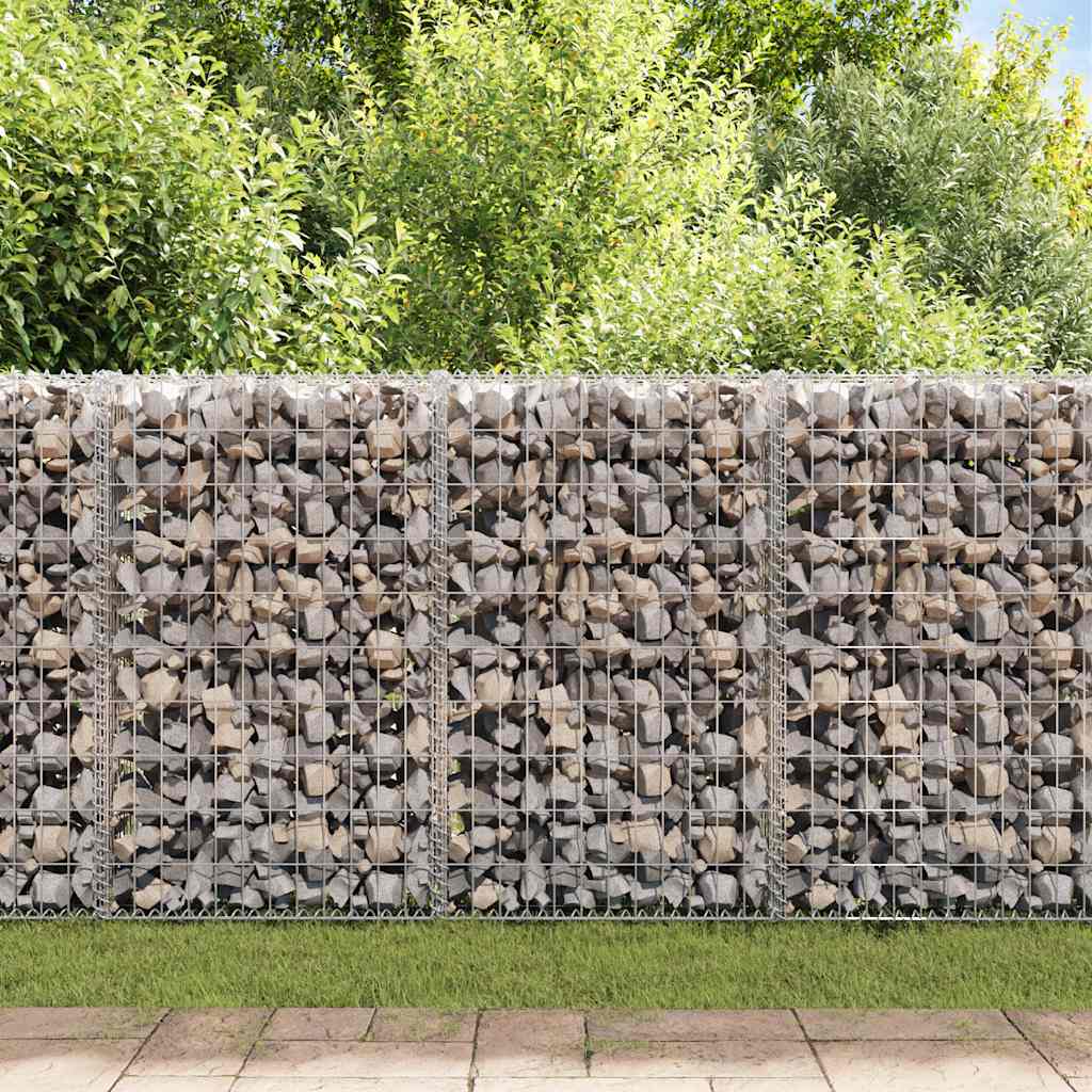 Vidaxl schanskorfmuur met deksels 80x20x100 cm gegalvaniseerd staal