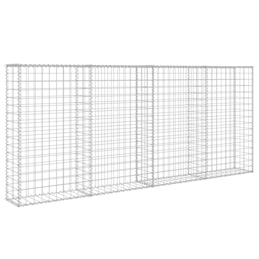 Vidaxl schanskorfmuur met deksels 200x20x85 cm gegalvaniseerd staal