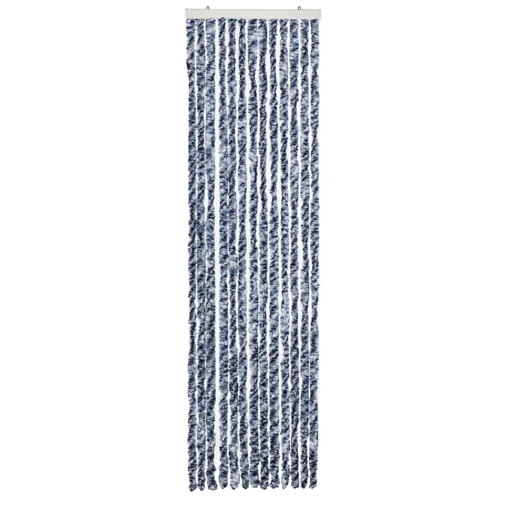 Vidaxl vliegengordijn 56x185 cm chenille blauw, wit en zilver