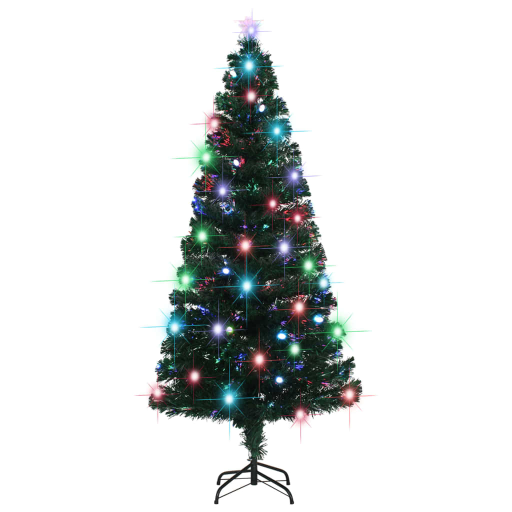 Vidaxl voorverlichte kerstboom met standaard en led 180 cm glasvezel