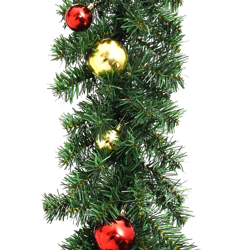 VidaXL Kerstslinger versierd met kerstballen 5m