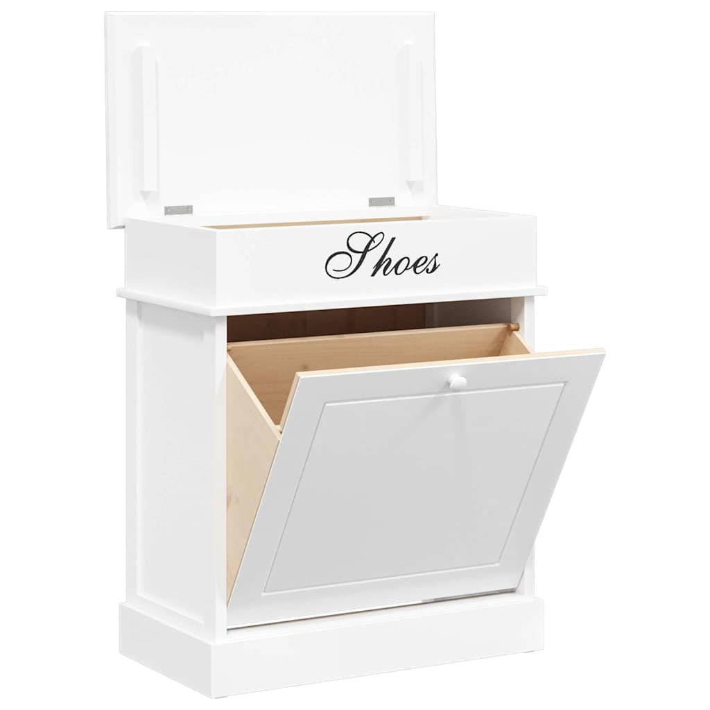 Vidaxl schoenenkast 50x28x58 cm paulowniahout wit