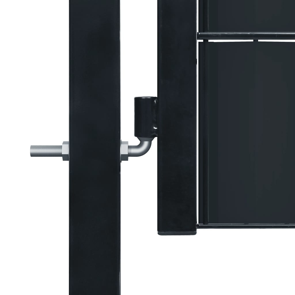 VidaXL Poort 100x204 cm PVC en staal antracietkleurig