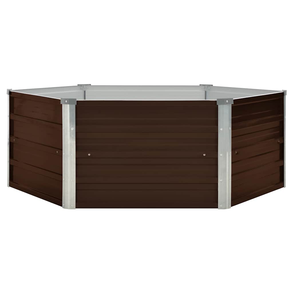 Vidaxl plantenbak 129x129x46 cm gegalvaniseerd staal bruin