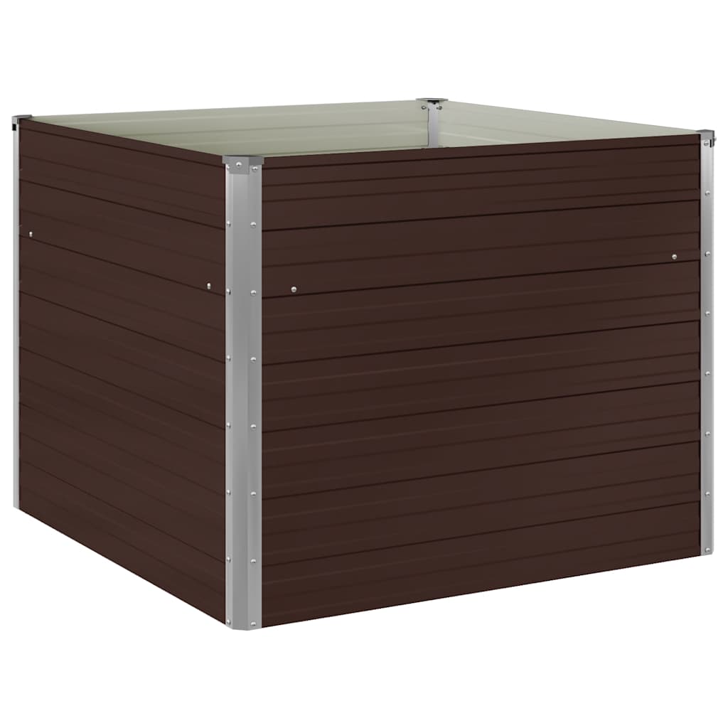 VidaXL Plantenbak 100x100x77 cm gegalvaniseerd staal bruin