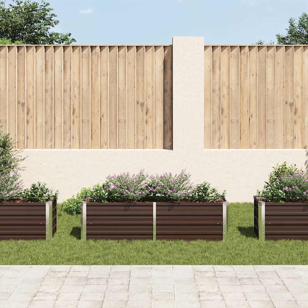Vidaxl plantenbak verhoogd 160x40x45 cm gegalvaniseerd staal bruin