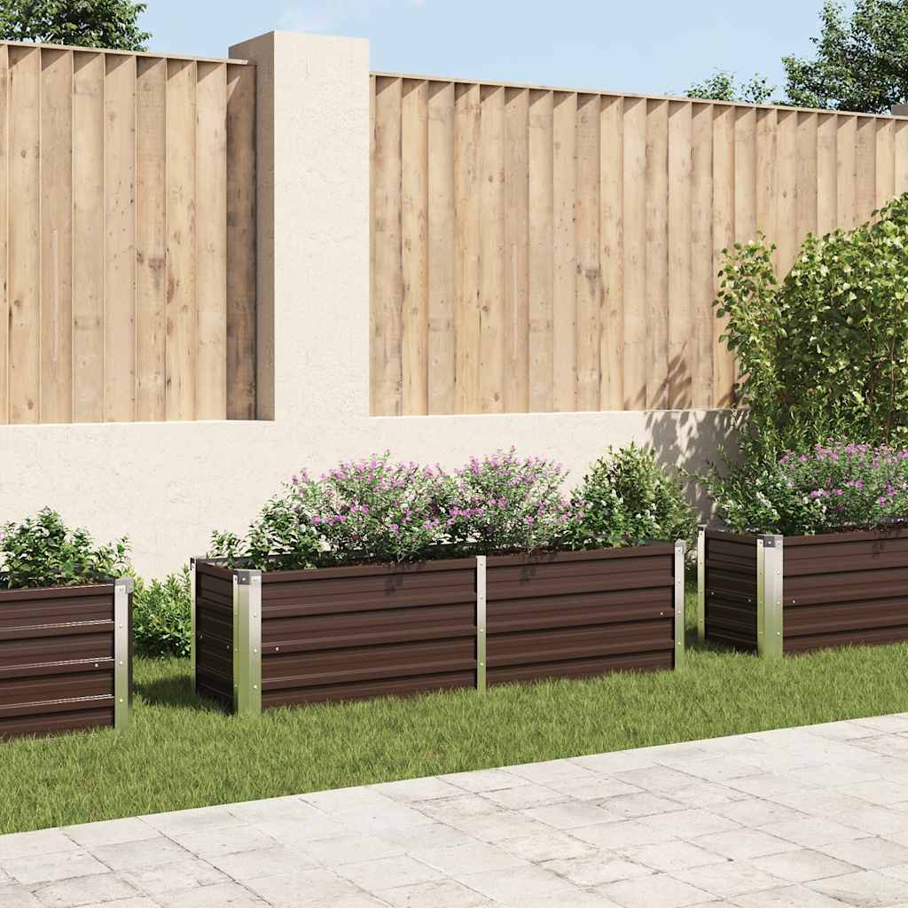 Vidaxl plantenbak verhoogd 160x40x45 cm gegalvaniseerd staal bruin