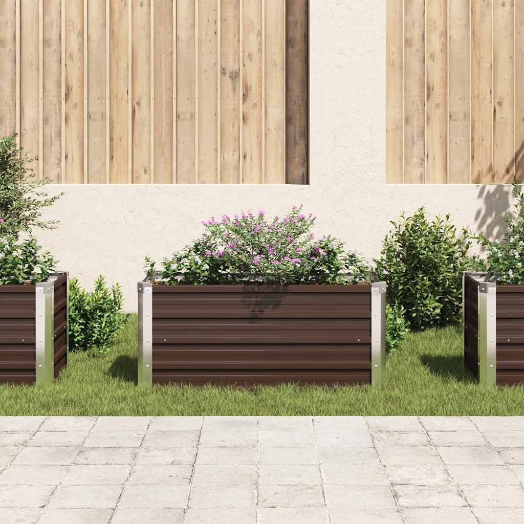 Vidaxl plantenbak 100x40x45 cm gegalvaniseerd staal bruin