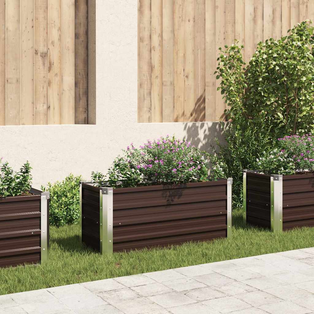 Vidaxl plantenbak 100x40x45 cm gegalvaniseerd staal bruin