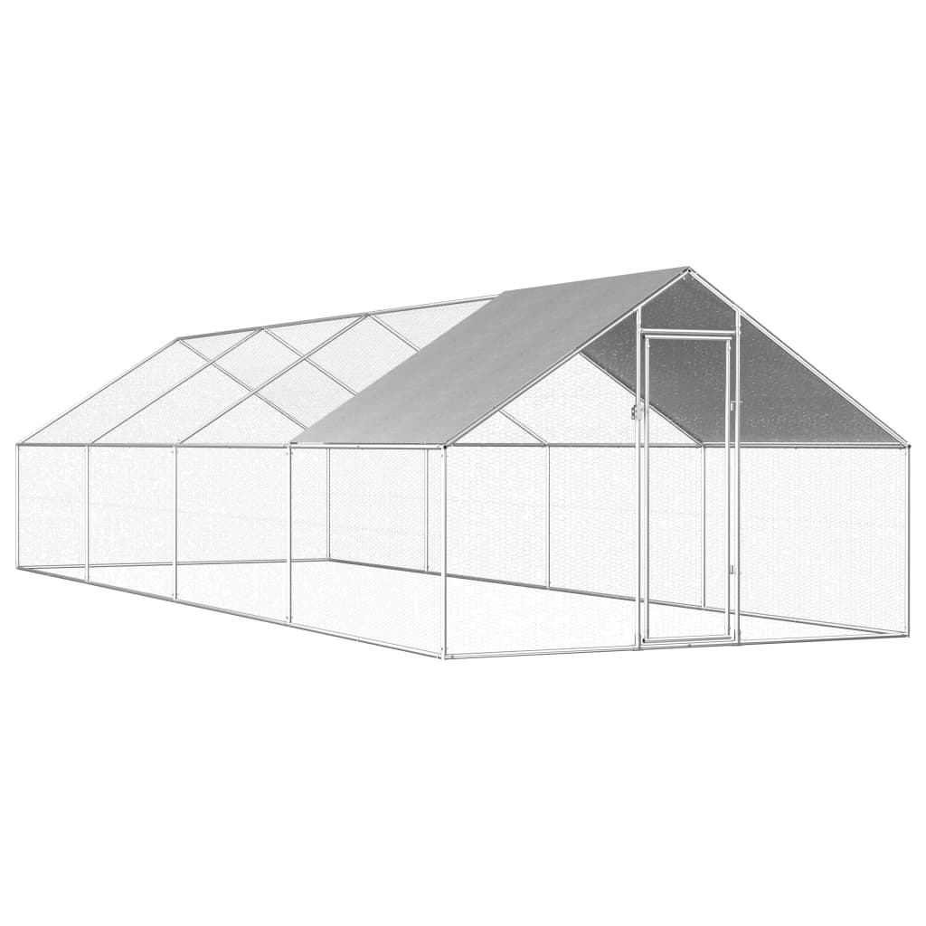 VidaXL Kippenhok 2,75x8x1,92m gegalvaniseerd staal