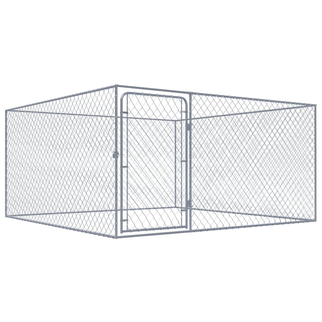 VidaXL Hondenkennel voor buiten 2x2x1m gegalvaniseerd staal