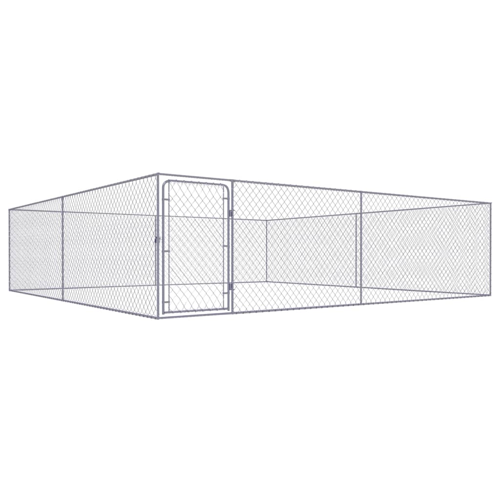 VidaXL Hondenkennel voor buiten 4x4x1m gegalvaniseerd staal