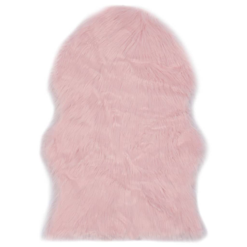 VidaXL Vloerkleed 60x90 cm kunstschapenjacht roze