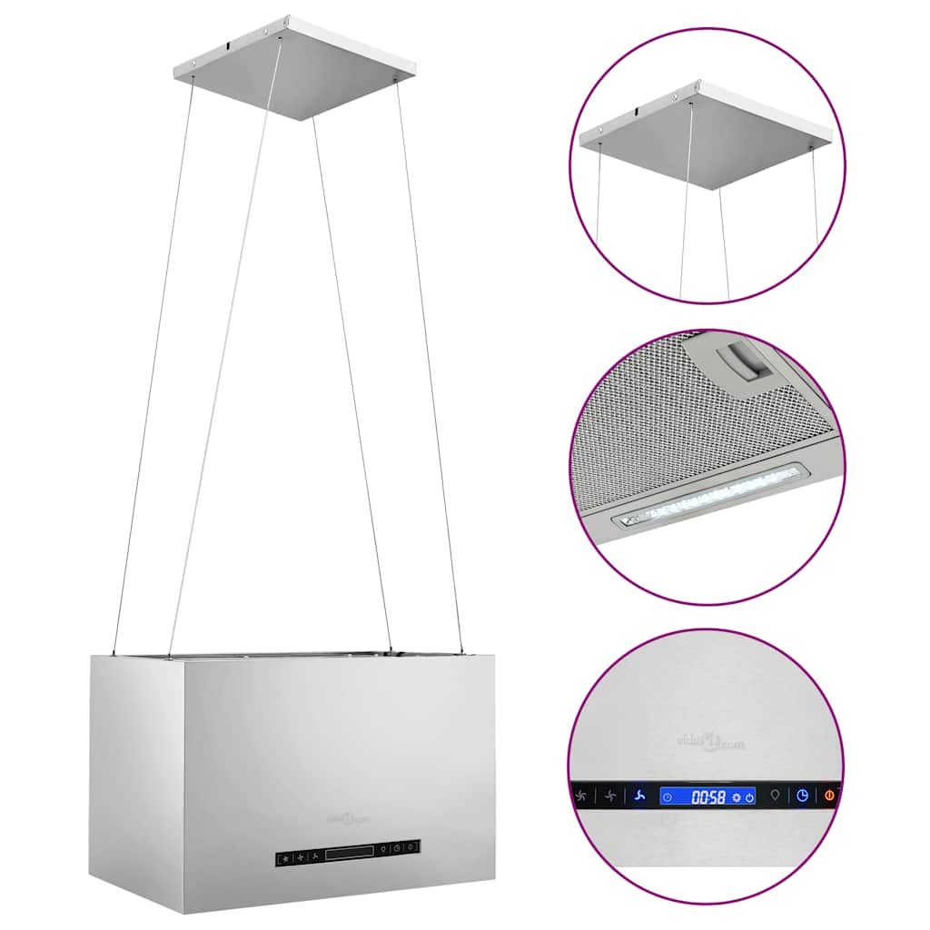 Vidaxl afzuigkap hangend met aanraaksensor lcd 55 cm roestvrij staal
