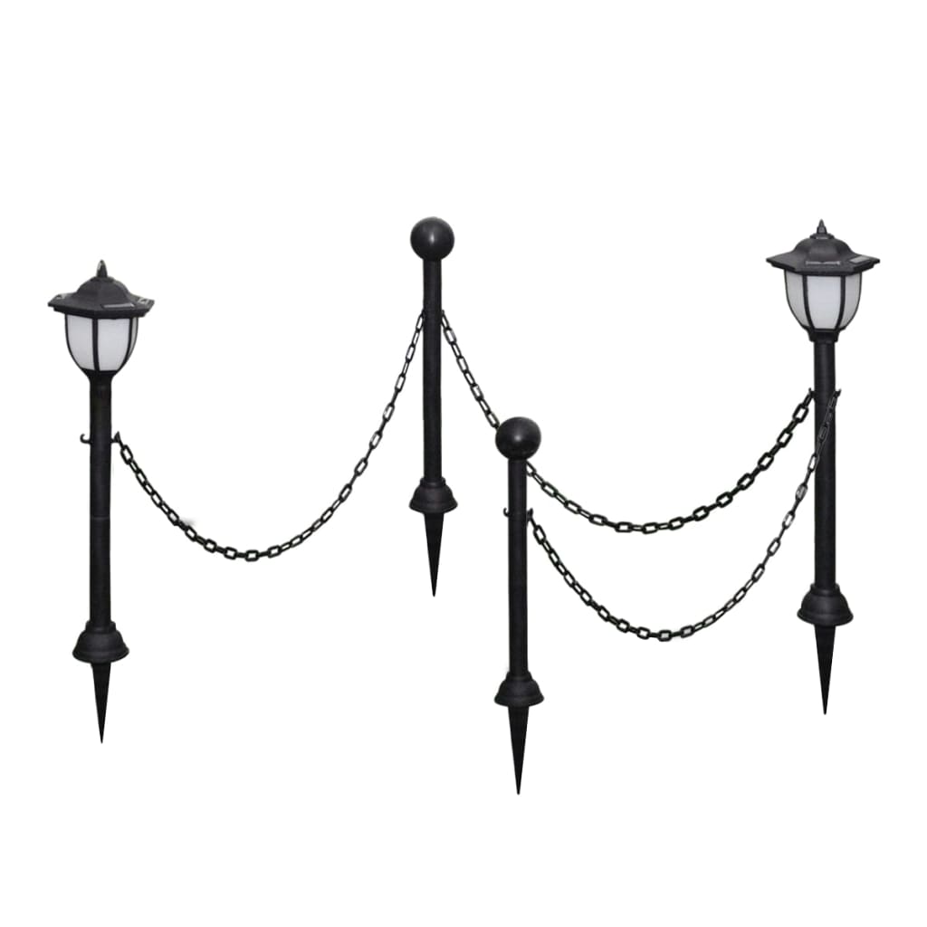 Vidaxl solarlampen 4 st met hekwerk en palen