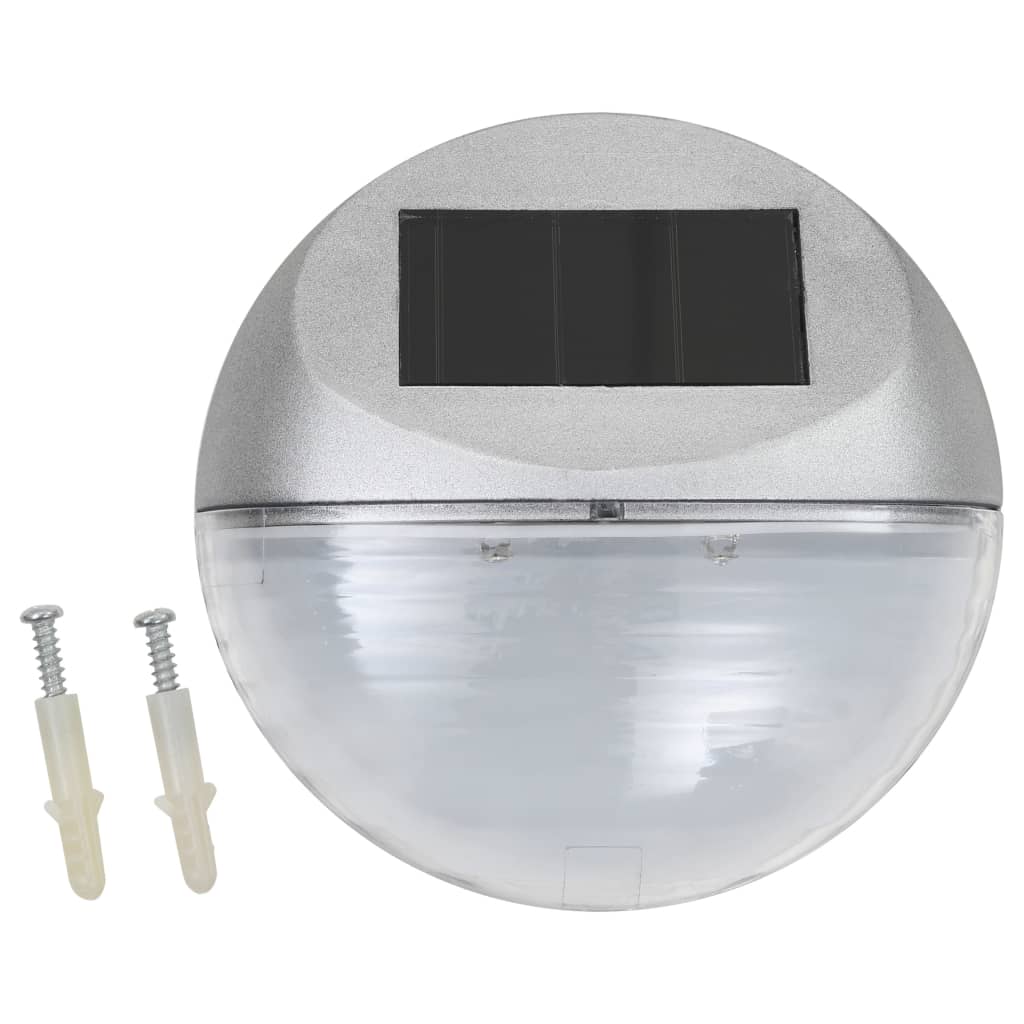 Vidaxl solarwandlampen led 24 st rond zilverkleurig