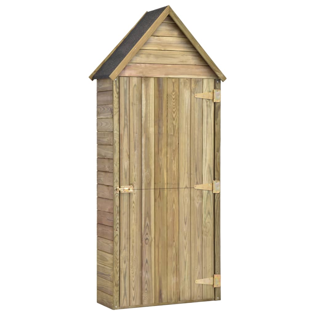 VidaXL Tuinschuur met deur 69,5x32x178 cm geïmpregneerd groenenhout
