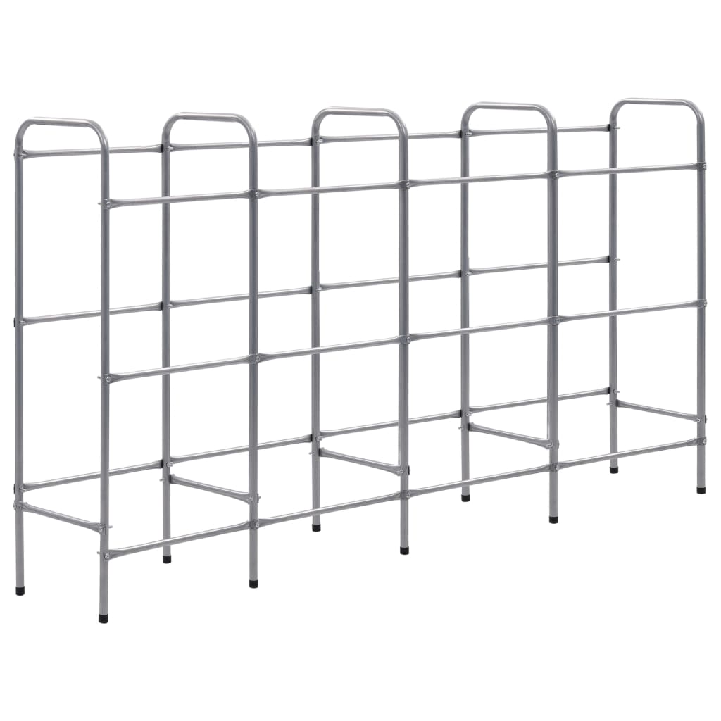 Vidaxl opbergrek voor 12 kratten 190x33x116 cm staal zilverkleurig