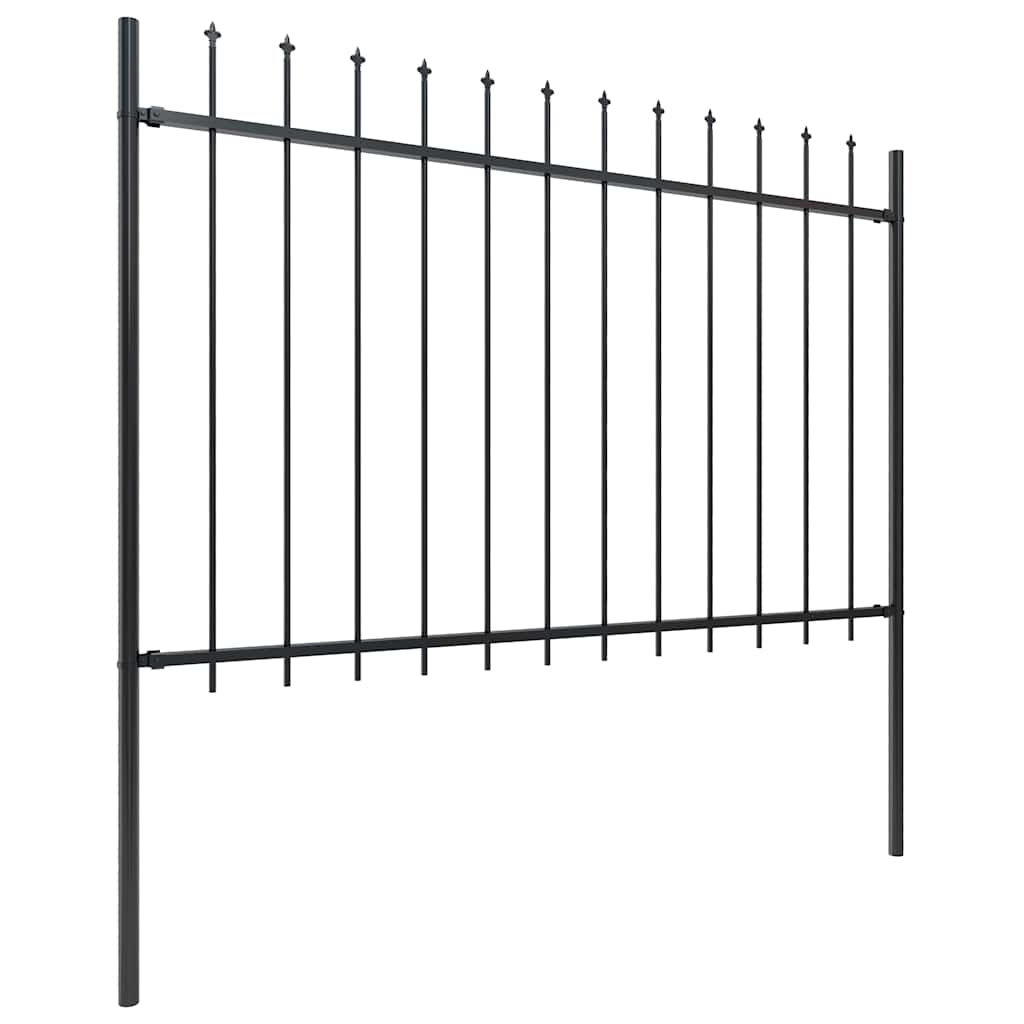 Vidaxl tuinhek met speerpunt staal 537x120 cm zwart