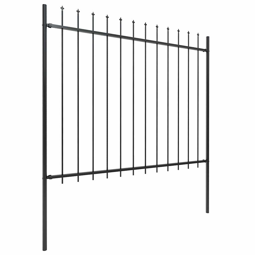 Vidaxl tuinhek met speerpunt staal 537x150 cm zwart