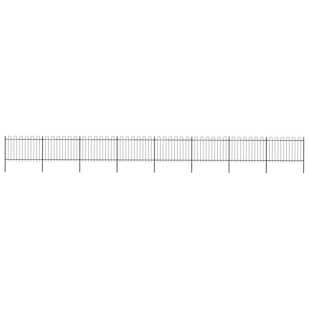 VidaXL Tuinhek met ronde bovenkant 13,6x1,2m staal zwart