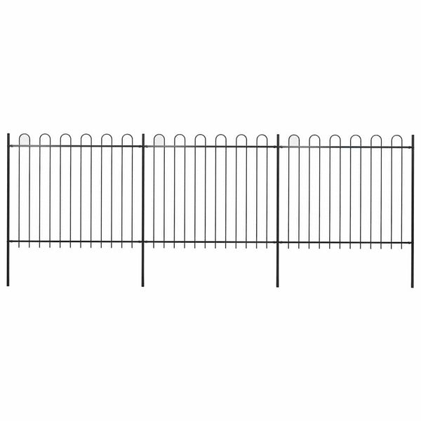 Vidaxl tuinhek met ringtop staal 504x150 cm zwart