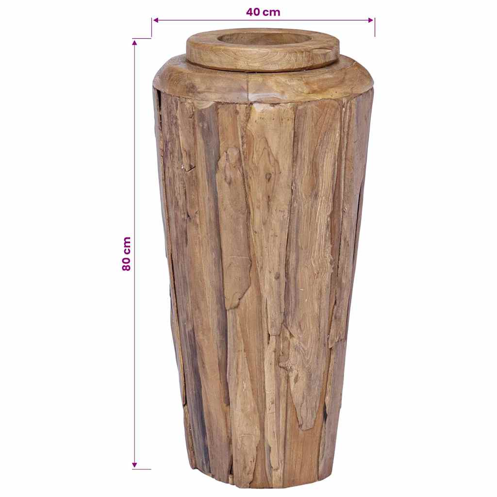 Vidaxl decoratievaas 40x80 cm massief teakhout