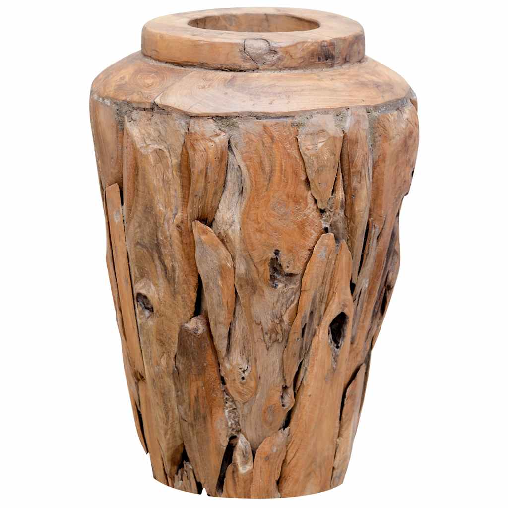 Vidaxl decoratievaas 40x60 cm massief teakhout