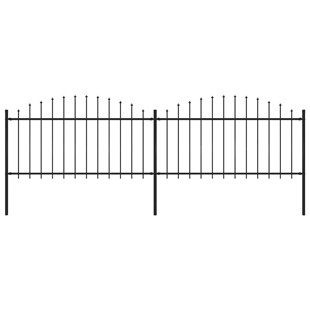 VidaXL Tuinhek met speren bovenkant (1,25-1,5)x3,4m staal zwart
