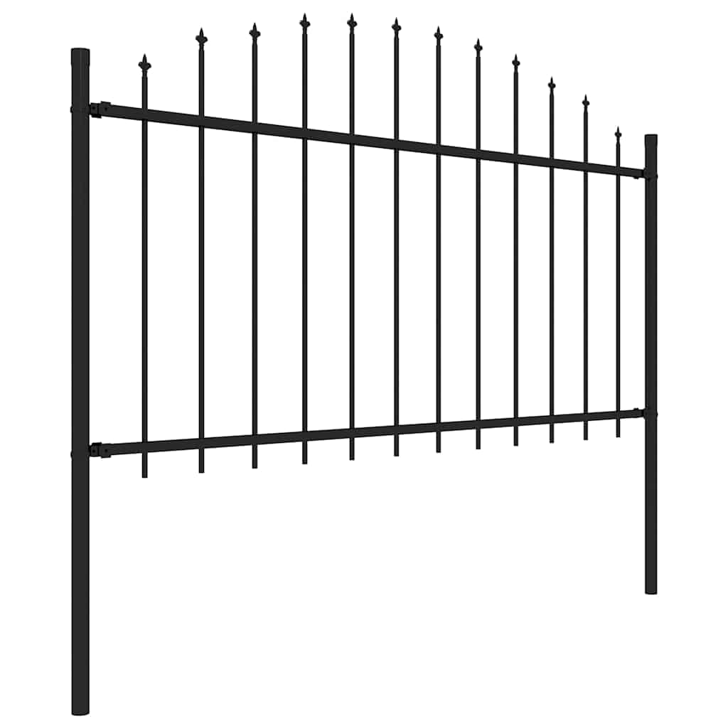 VidaXL Tuinhek met speren bovenkant (1,25-1,5)x3,4m staal zwart