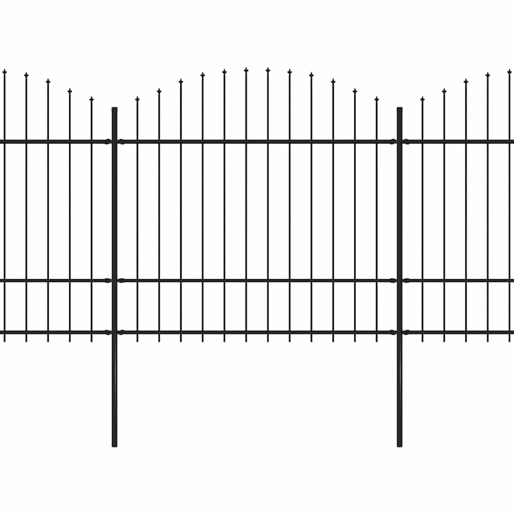 VidaXL Tuinhek met speren bovenkant (1,5-1,75)x3,4m staal zwart