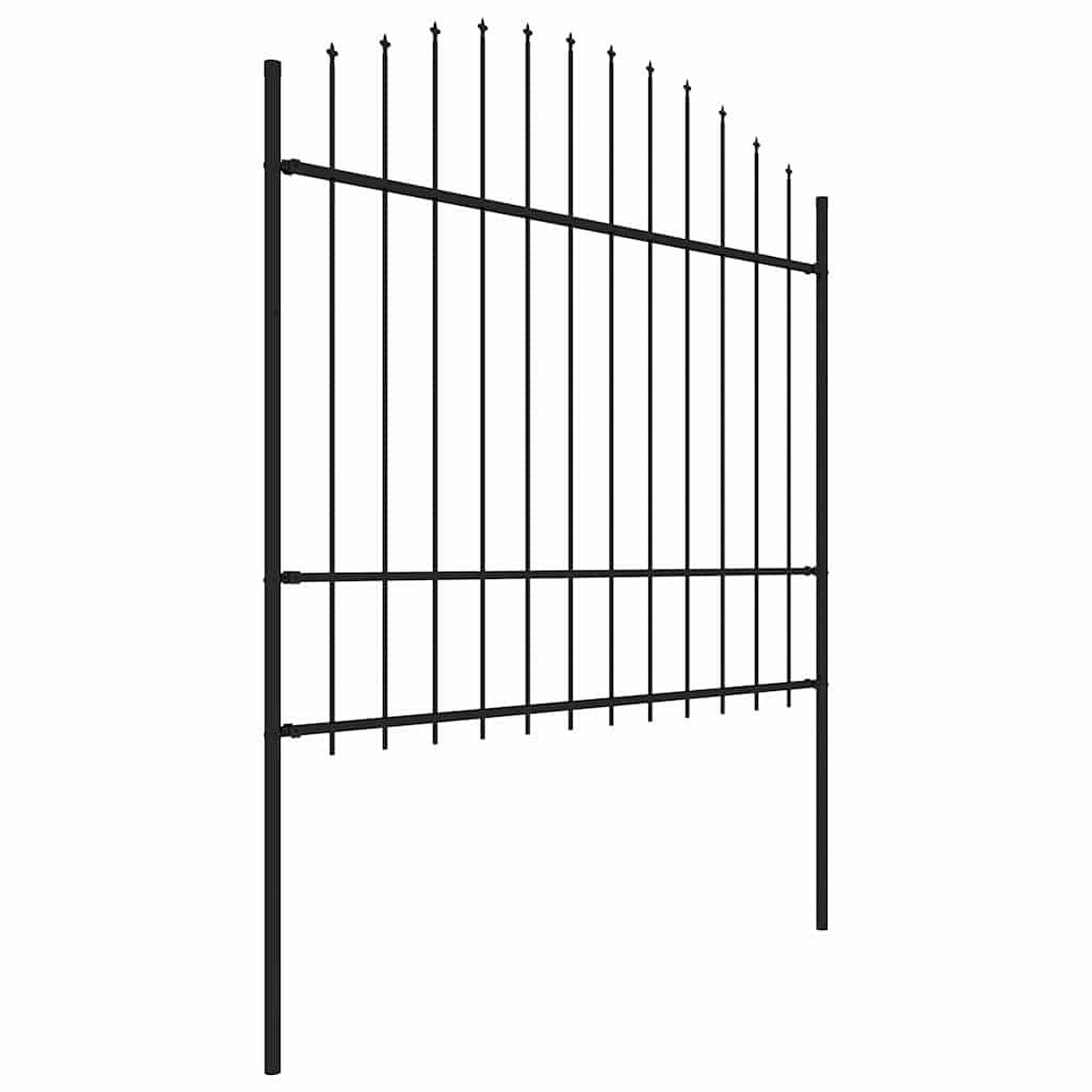 VidaXL Tuinhek met speren bovenkant (1,5-1,75)x3,4m staal zwart