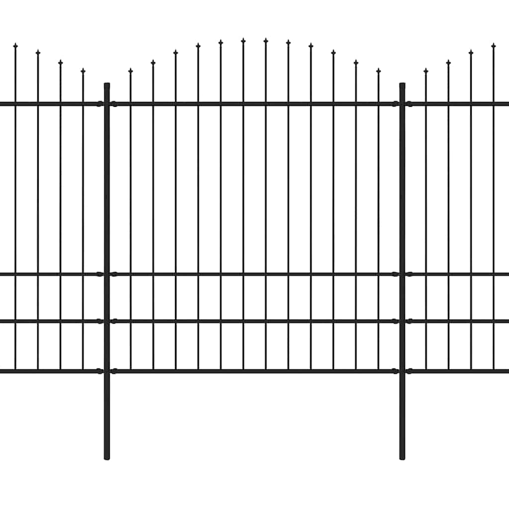 Vidaxl tuinhek met speerpunt staal 359x200 cm zwart