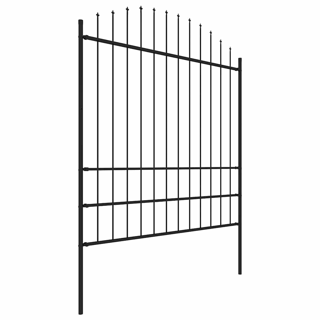 Vidaxl tuinhek met speerpunt staal 359x200 cm zwart