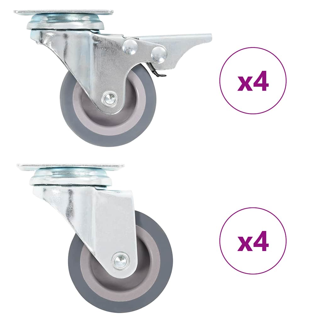 Vidaxl 8 st zwenkwielen 50 mm