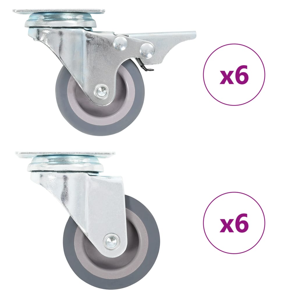 Vidaxl 12 st zwenkwielen 50 mm