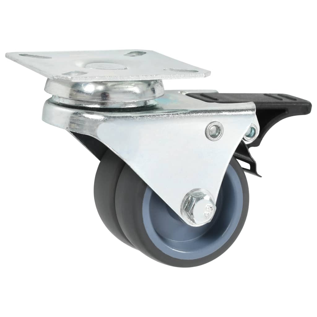 Vidaxl 8 st zwenkwielen dubbel 50 mm