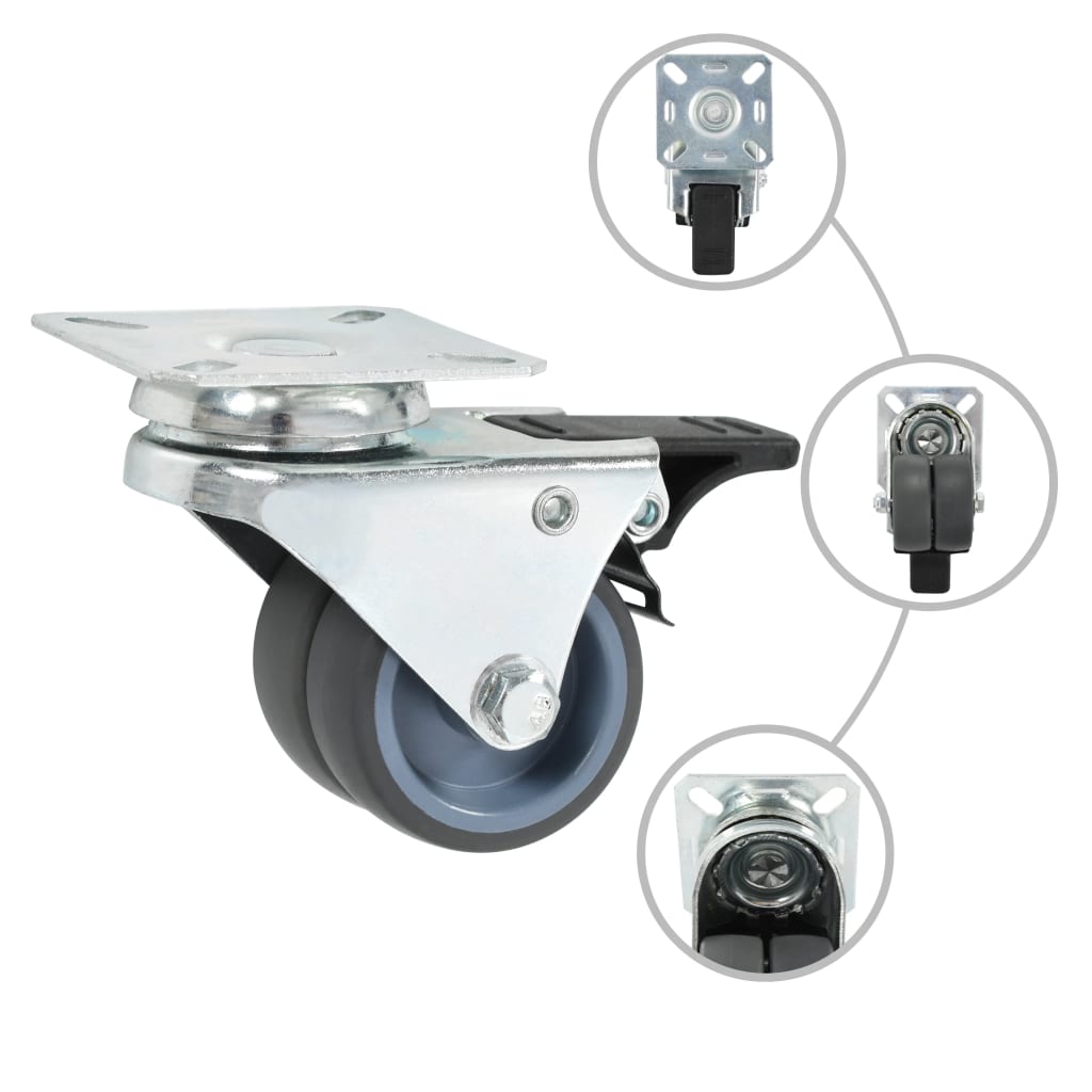 Vidaxl 24 st zwenkwielen dubbel 50 mm