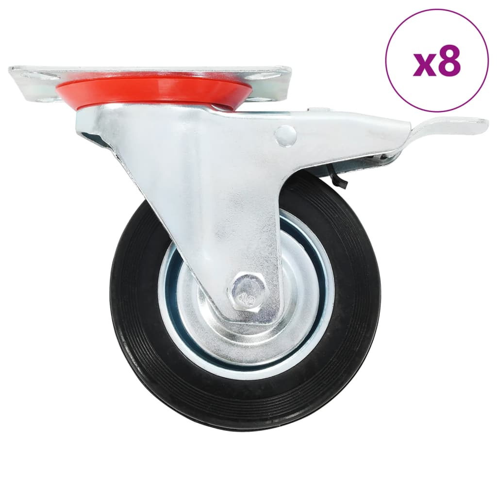 Vidaxl 8 st zwenkwielen 100 mm