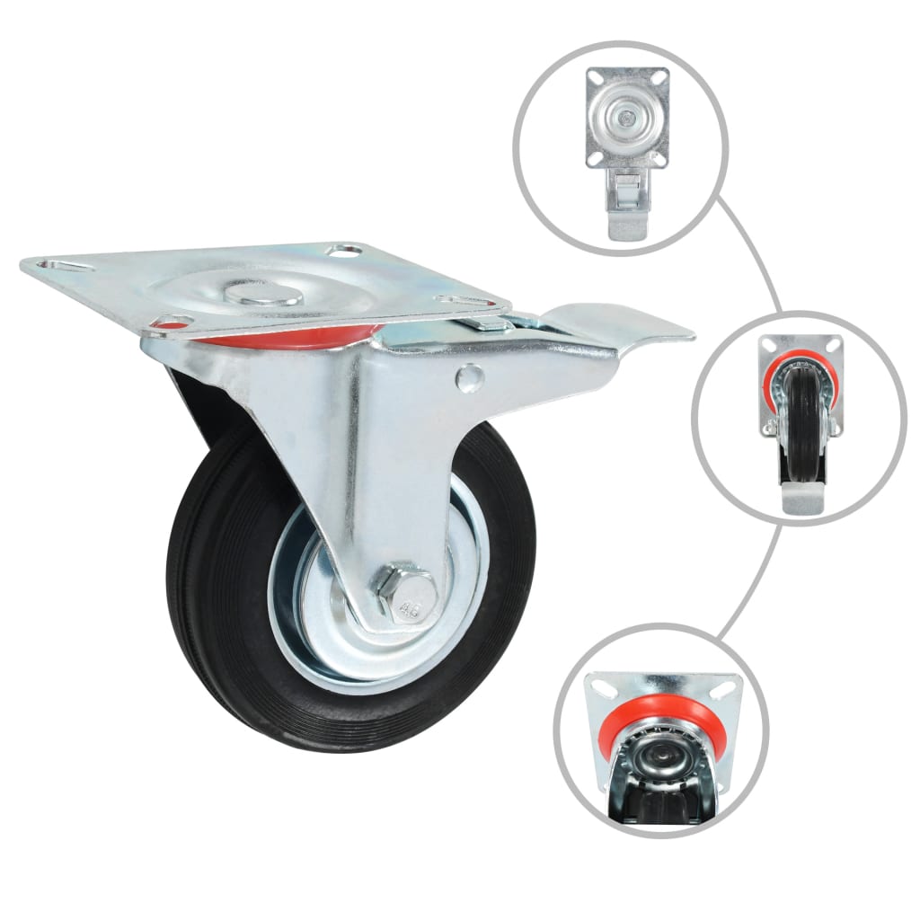 Vidaxl 12 st zwenkwielen 100 mm