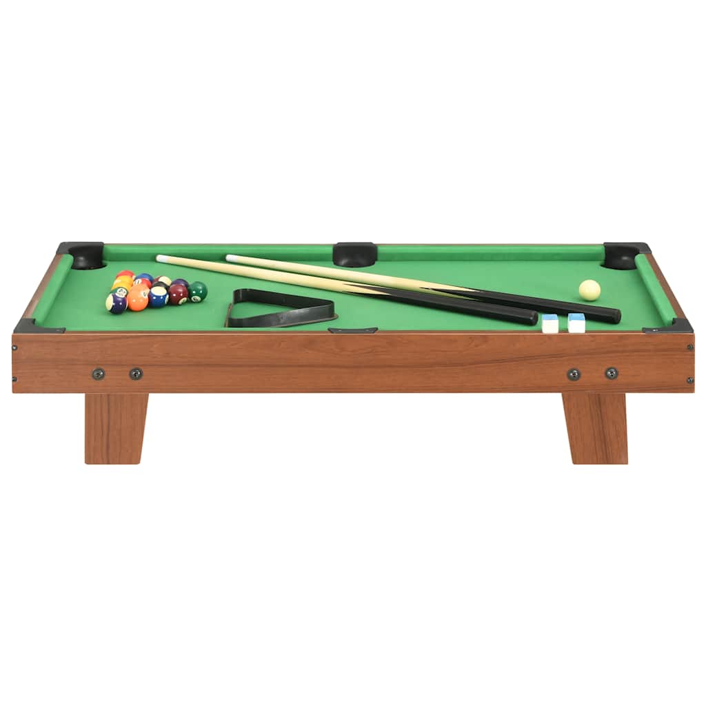 Vidaxl minipooltafel 3 poten 92x52x19 cm bruin en groen