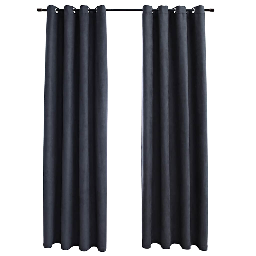 Vidaxl gordijnen verduisterend met ringen 2 st 140x245 cm antraciet