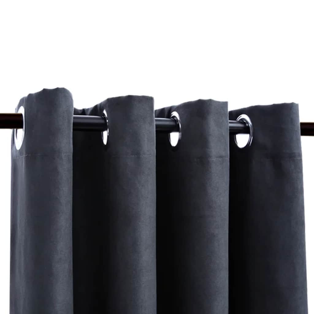 Vidaxl gordijnen verduisterend met ringen 2 st 140x245 cm antraciet
